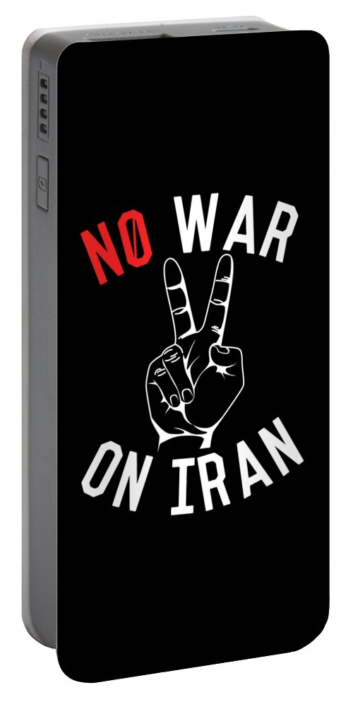 Cool Portable Battery Charger featuring the digital art No War on Iran by Flippin Sweet Gear