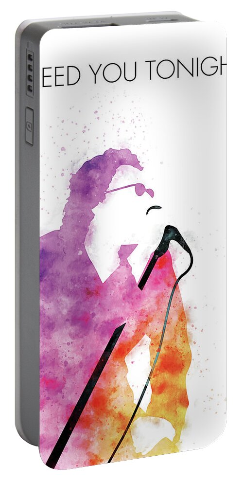 Inxs Portable Battery Charger featuring the digital art No033 MY INXS Watercolor Music poster by Chungkong Art