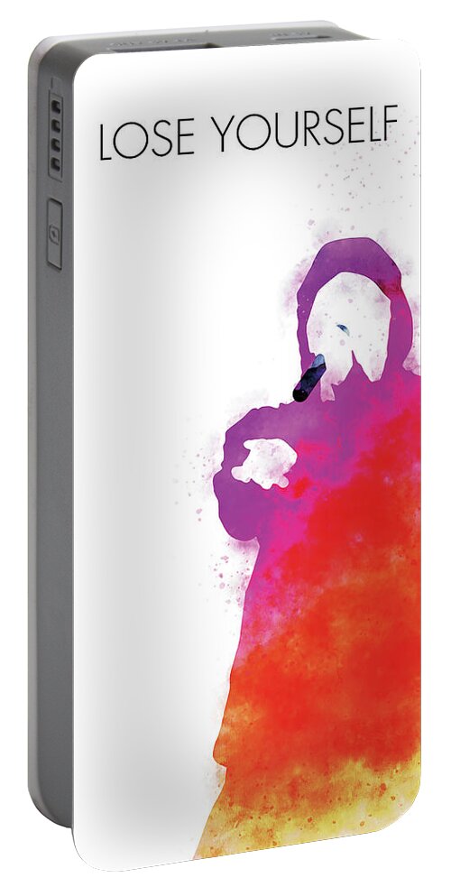 Eminem Portable Battery Charger featuring the digital art No041 MY EMINEM Watercolor Music poster by Chungkong Art