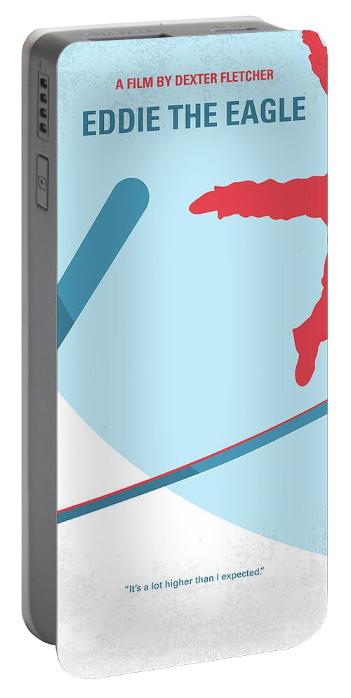 Eddie Portable Battery Charger featuring the digital art No1143 My Eddie the Eagle minimal movie poster by Chungkong Art
