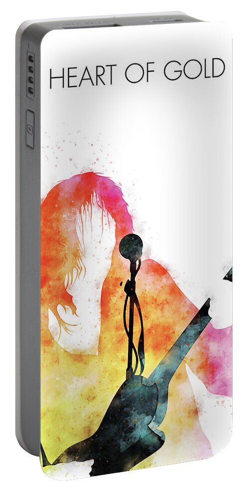 Neil Portable Battery Charger featuring the digital art No128 MY Neil Young Watercolor Music poster by Chungkong Art