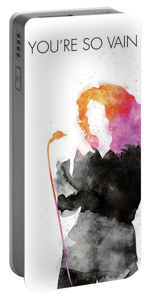 Carly Portable Battery Charger featuring the digital art No144 MY CARLY SIMON Watercolor Music poster by Chungkong Art