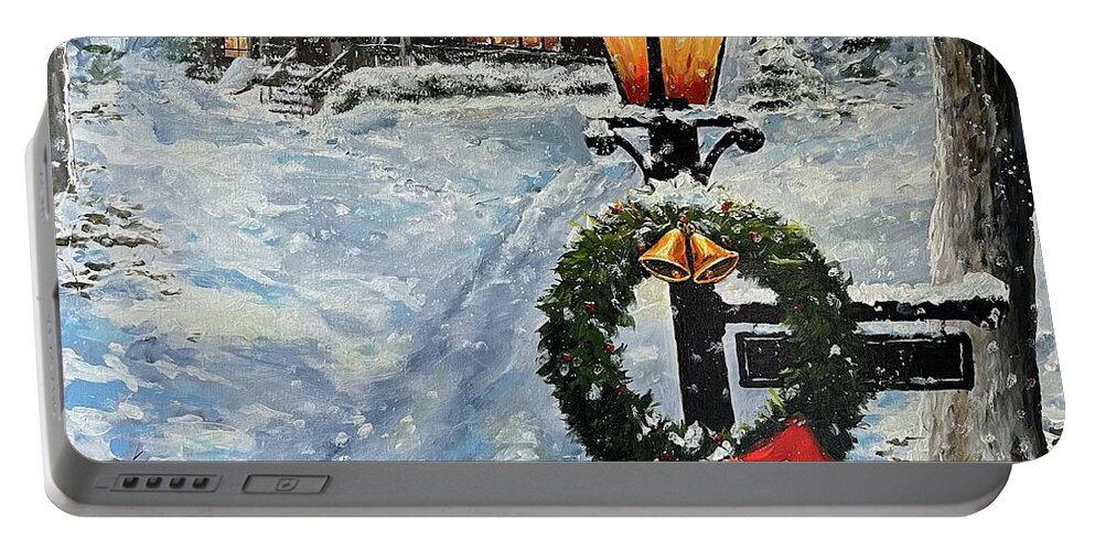Christmas Portable Battery Charger featuring the painting Noel by Alan Lakin