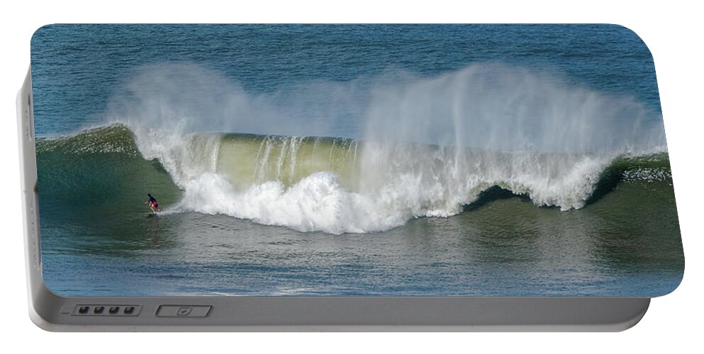 Kauai Portable Battery Charger featuring the photograph Overhead Wave Surfing. by Doug Davidson