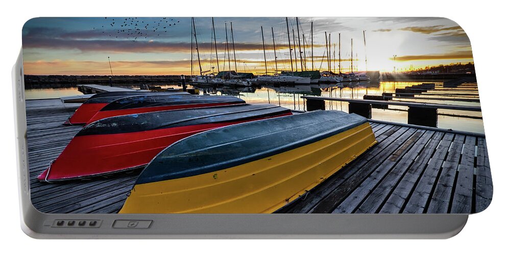 Asgardstrand Portable Battery Charger featuring the photograph Norwegian Marina by Bill Chizek