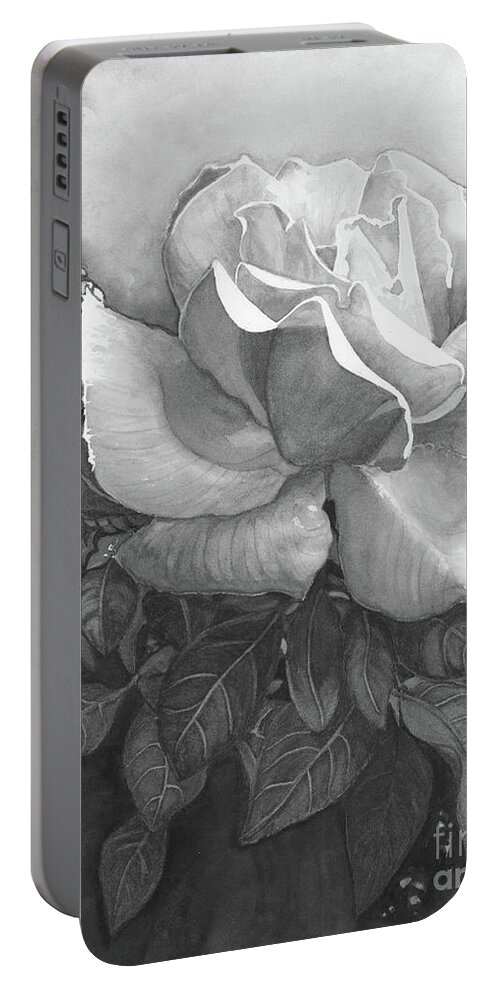 Watercolor Rose Portable Battery Charger featuring the painting Nostalgia by Barbara Jewell