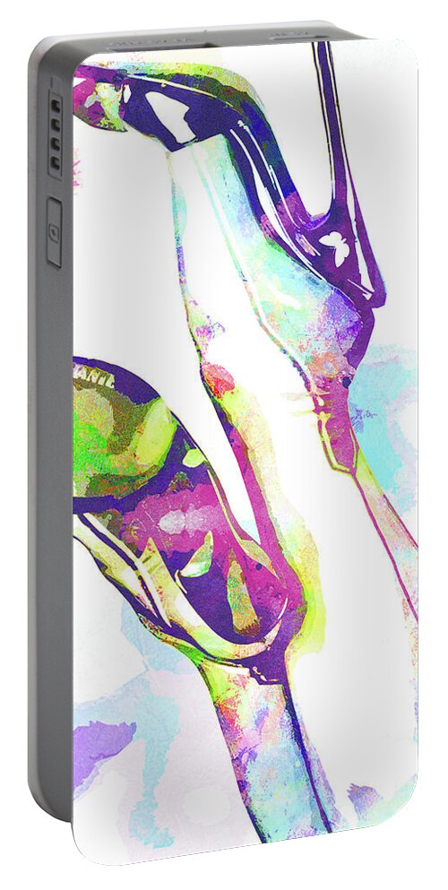 Heels Portable Battery Charger featuring the digital art Nostalgic Seduction II - Heels Up II by Chris Andruskiewicz