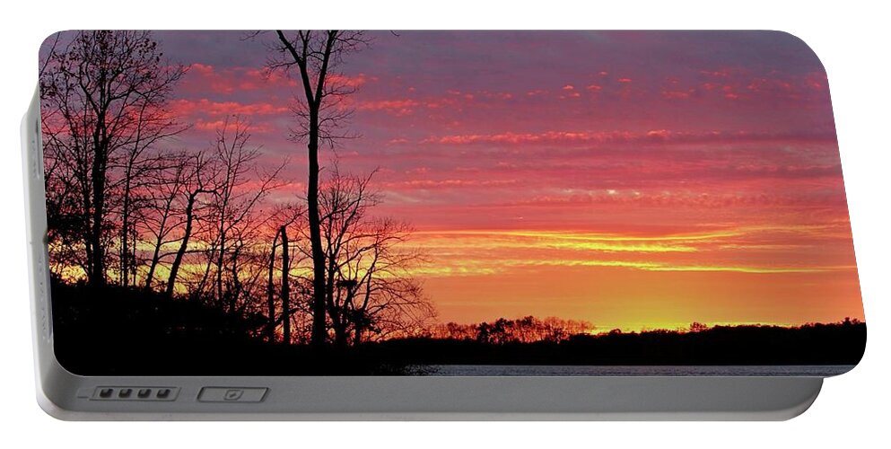 Landscape Portable Battery Charger featuring the photograph November Sunset by Mary Walchuck