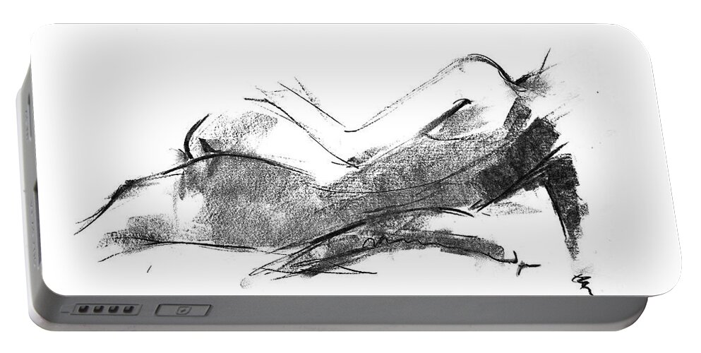 Nude Portable Battery Charger featuring the drawing Nude 019 by Ani Gallery