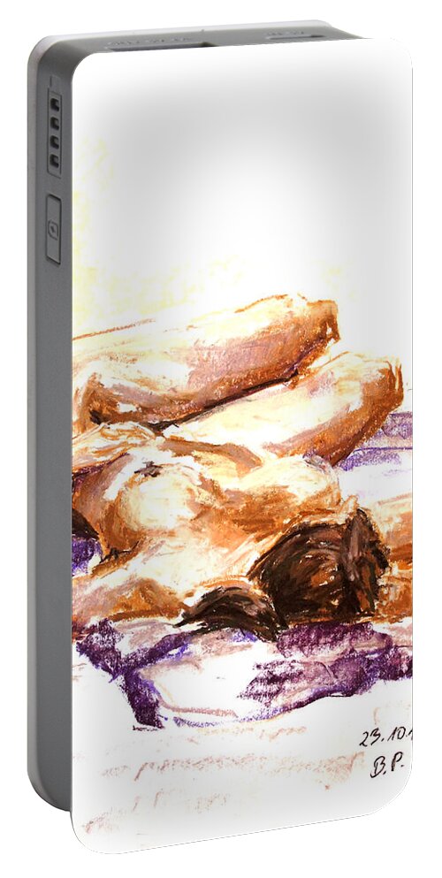 Barbara Pommerenke Portable Battery Charger featuring the painting Nude 23-10-12-4 by Barbara Pommerenke