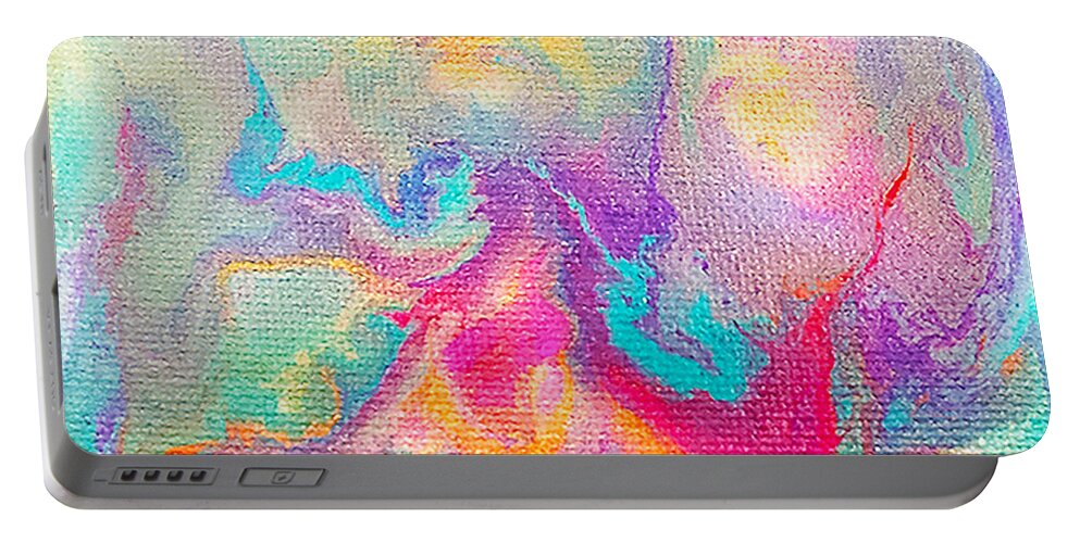 Abstract Portable Battery Charger featuring the painting Nudibranch by Christine Bolden