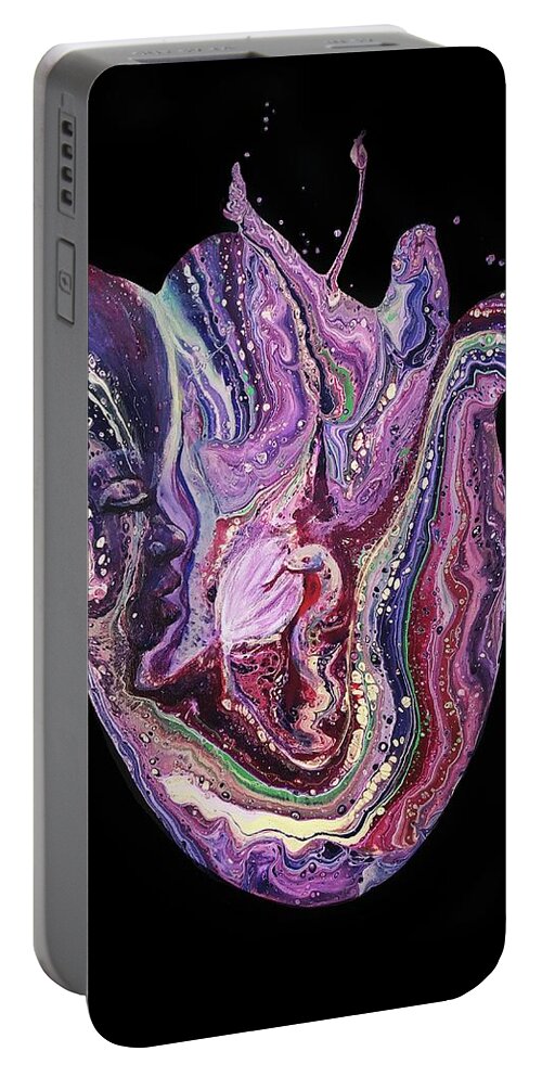 Nuit Portable Battery Charger featuring the painting Nuit in Repose by Sylvia Brallier