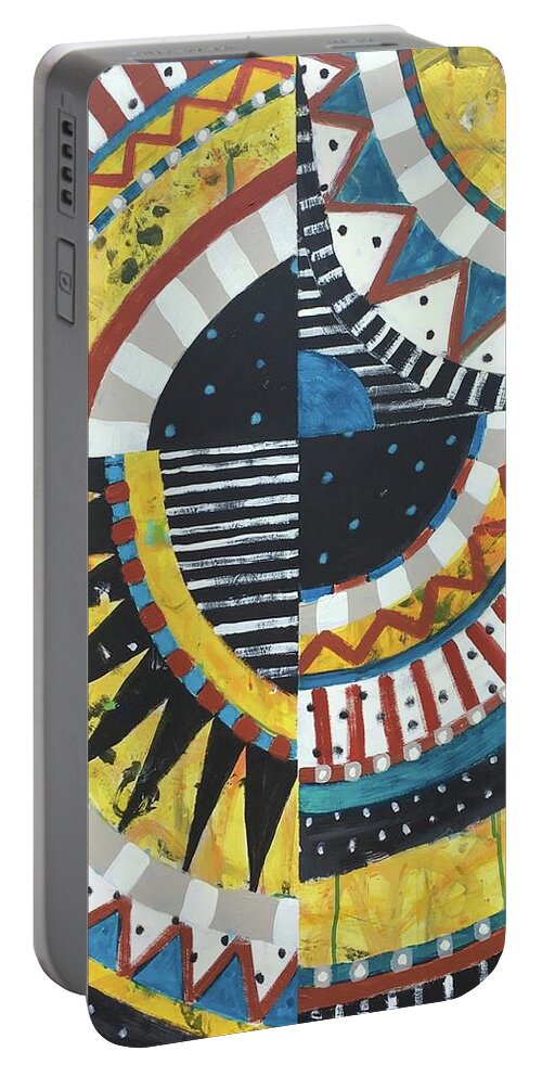 Pattern Portable Battery Charger featuring the painting Number 20 by Cyndie Katz