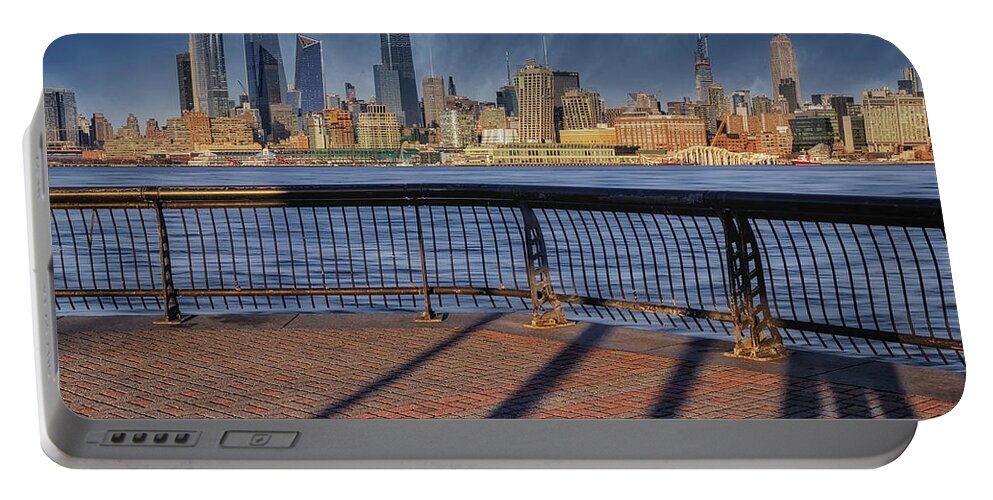 Nyc Skyline Portable Battery Charger featuring the photograph NYC Empire State Hudson Yards by Susan Candelario
