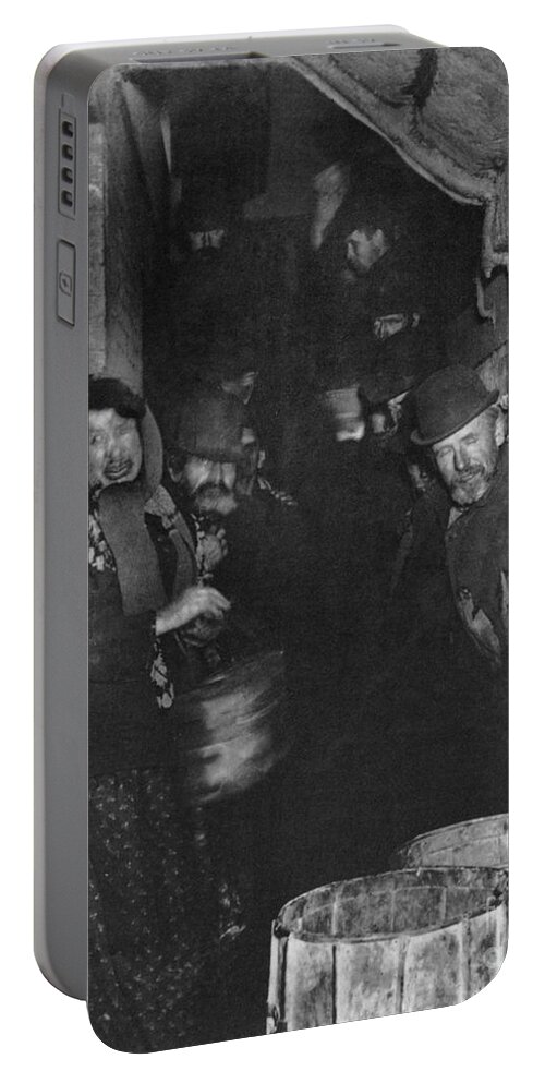 1800s Portable Battery Charger featuring the photograph NYC Police Station Lodgers by Jacob Riis