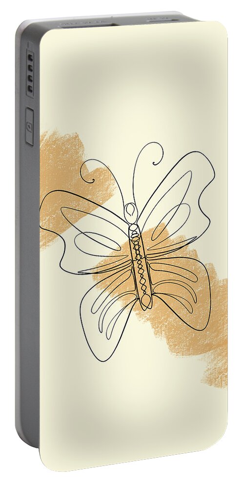 Nymphalid Portable Battery Charger featuring the digital art Nymphalid - Minimal, Modern - Contemporary Abstract Painting by Studio Grafiikka