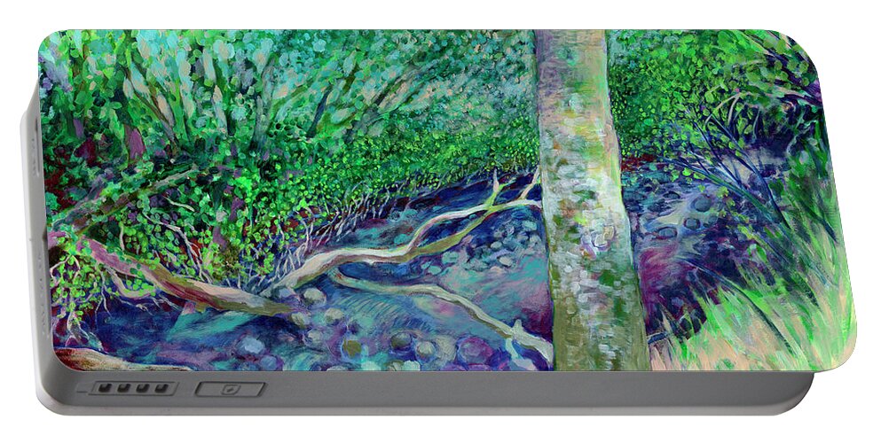 Summer Portable Battery Charger featuring the painting Oak Creek by Jennifer Lommers