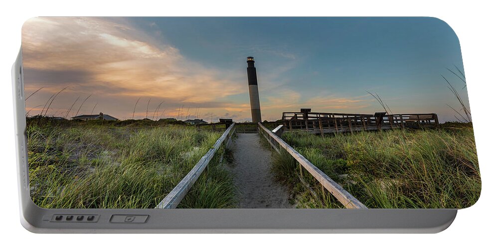 Oak Island Portable Battery Charger featuring the photograph Oak Island Light Evening by Nick Noble