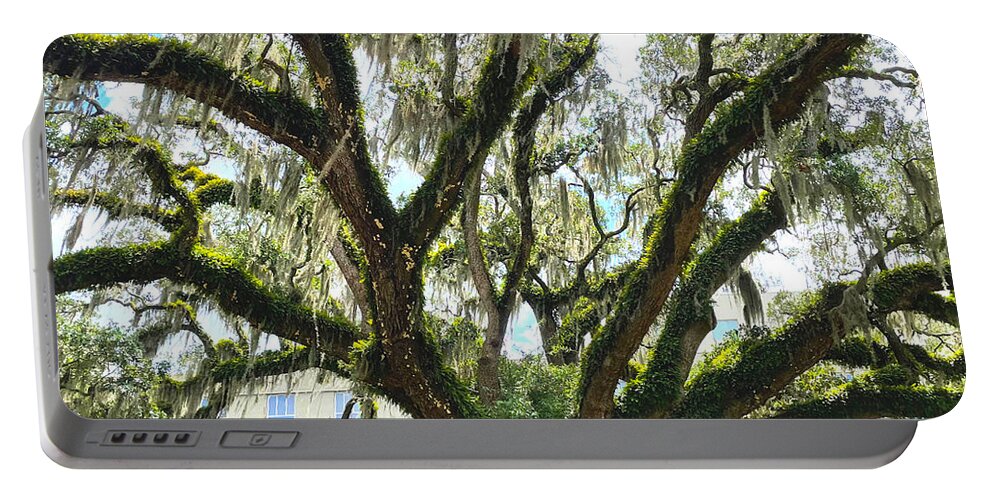 Tree Portable Battery Charger featuring the photograph Oak With Spanish Moss by Lee Darnell