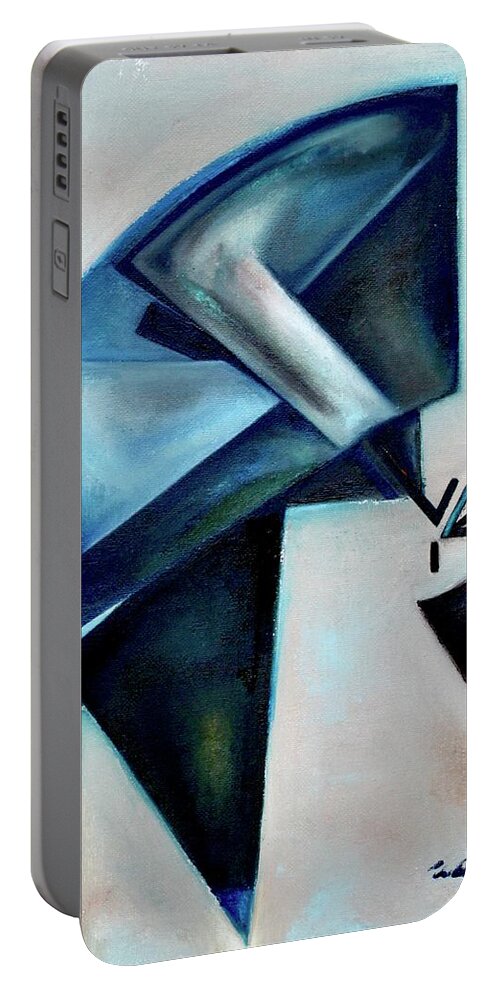 Jazz Portable Battery Charger featuring the painting Oblique / Fulcrum by Martel Chapman