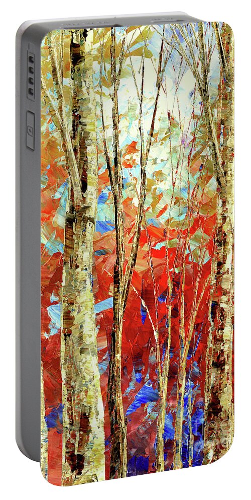 Fall Portable Battery Charger featuring the painting Observation Point by Tatiana Iliina