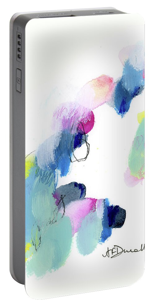 Abstract Portable Battery Charger featuring the painting Ocean 02 by AF Duealberi