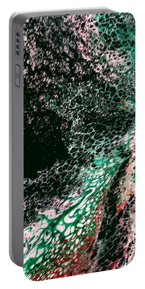 Ocean Portable Battery Charger featuring the painting Ocean Blast by Anna Adams