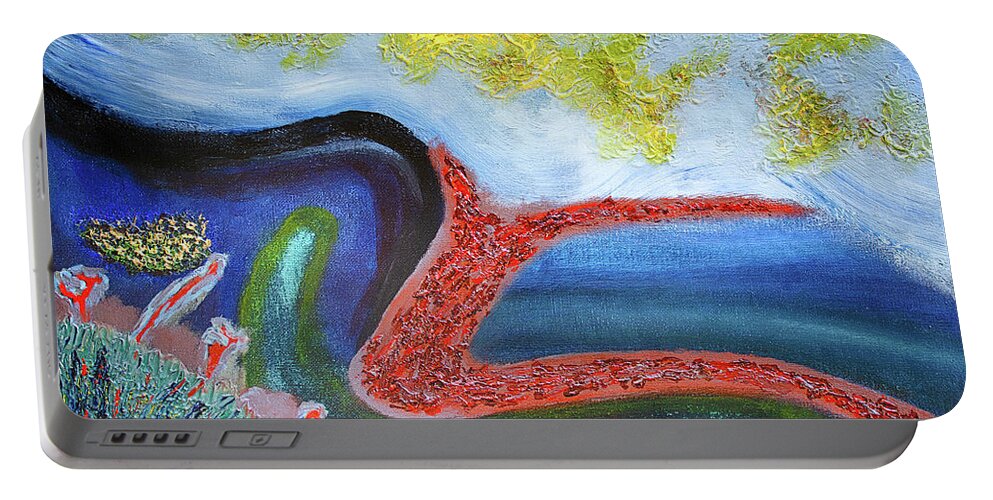16 X 20 Inches Portable Battery Charger featuring the painting Ocean Dream by Jay Heifetz