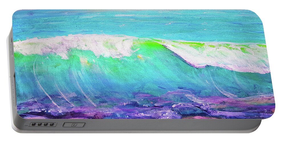 Ocean Portable Battery Charger featuring the painting Ocean Glaze by Rose Lewis