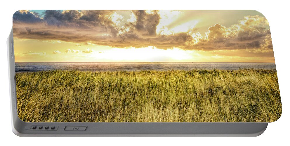 Clouds Portable Battery Charger featuring the photograph Ocean View along the Coast by Debra and Dave Vanderlaan