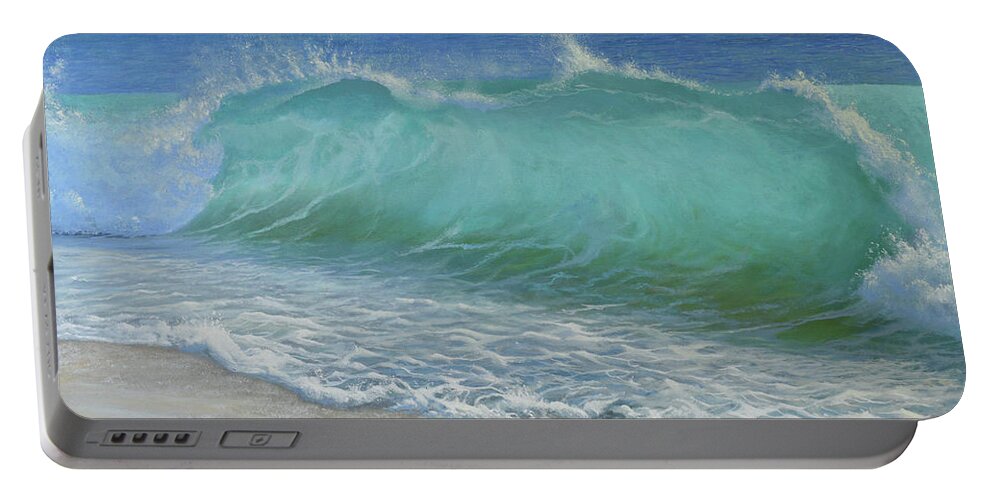  Portable Battery Charger featuring the painting Ocean Wave by Charles Owens