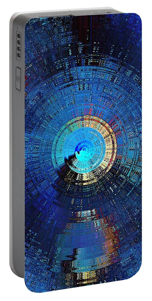 Blue Portable Battery Charger featuring the digital art Octo Gravitas by David Manlove