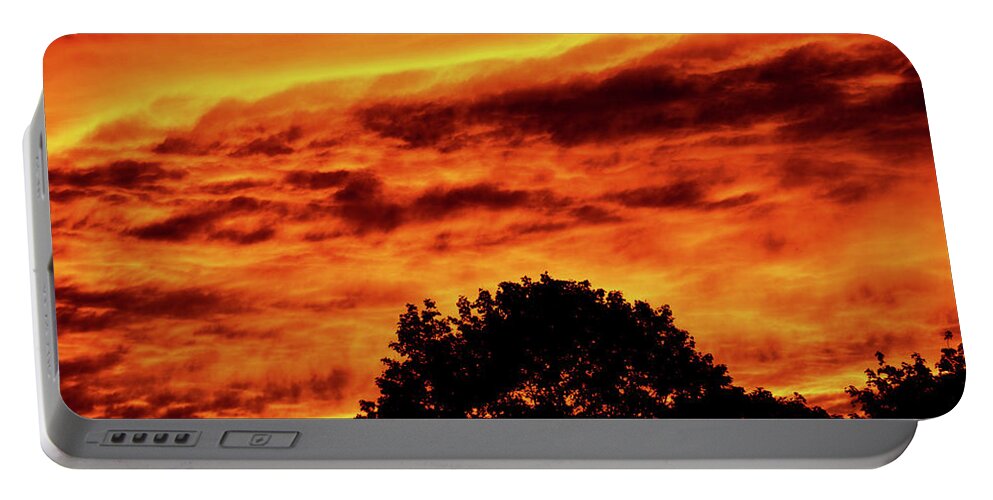 Evening Sky Portable Battery Charger featuring the photograph October Sunset by Christopher Reed