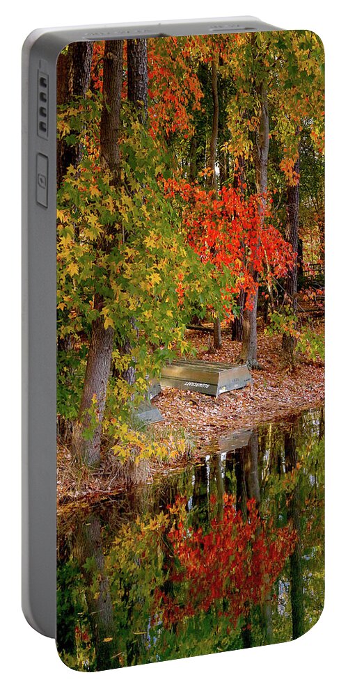 Leaves Portable Battery Charger featuring the photograph Ode to the Oranges and Yellows of Autumn by Ola Allen