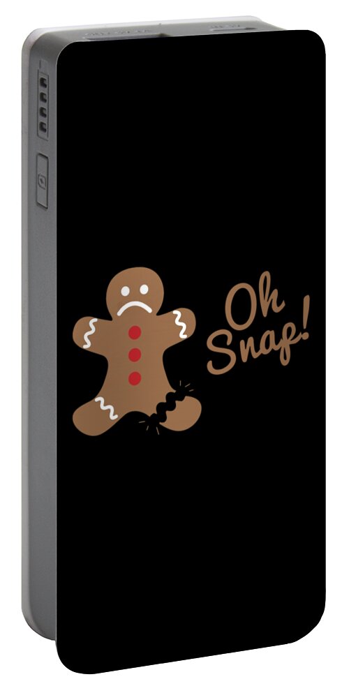 Christmas Portable Battery Charger featuring the digital art Oh Snap Gingerman by Flippin Sweet Gear