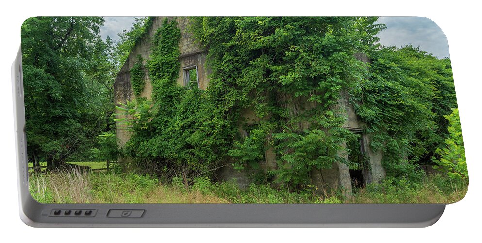 Atsion Portable Battery Charger featuring the photograph Old Barn at Atsion by Kristia Adams