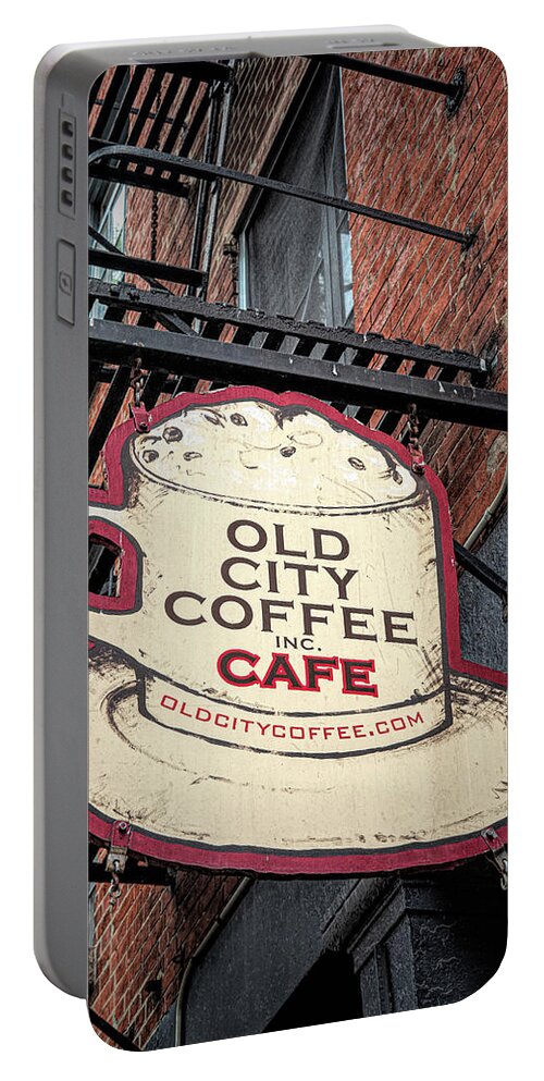 Coffee Portable Battery Charger featuring the photograph Old City Coffee Cafe by Kristia Adams