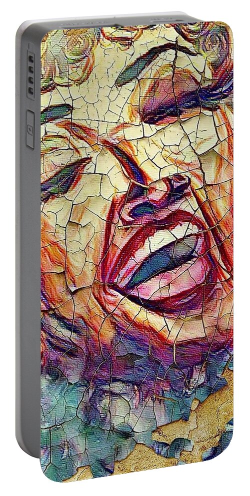  Portable Battery Charger featuring the mixed media Old Friend by Angie ONeal