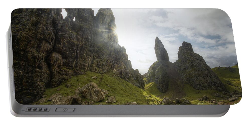 Landscape Portable Battery Charger featuring the photograph Old Man of Storr 2.0 by Yhun Suarez