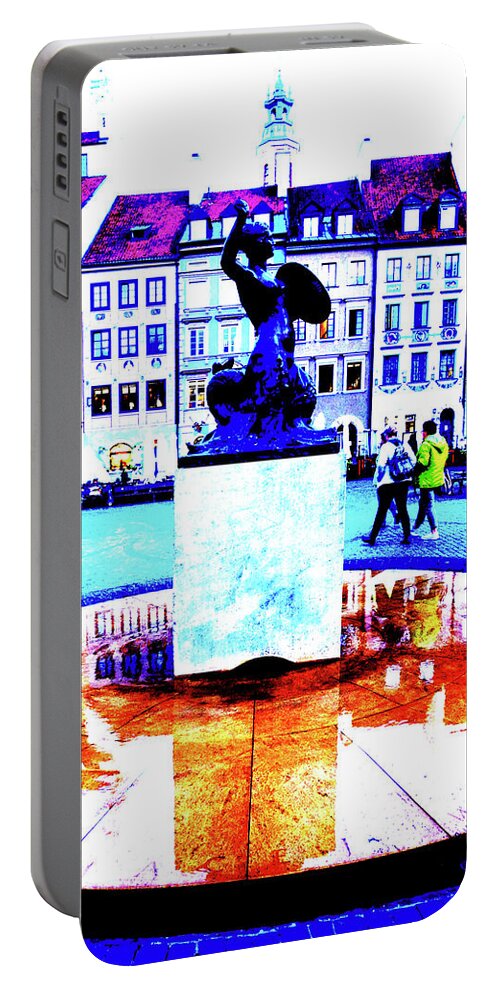 Old Town Portable Battery Charger featuring the photograph Old Town In Warsaw, Poland by John Siest