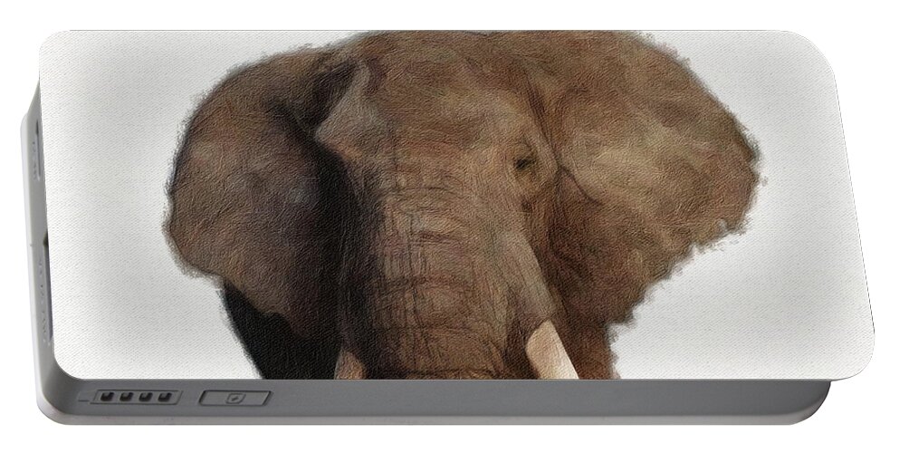 Older Male Elephant Portable Battery Charger featuring the digital art Older Male Elephant by Russ Harris