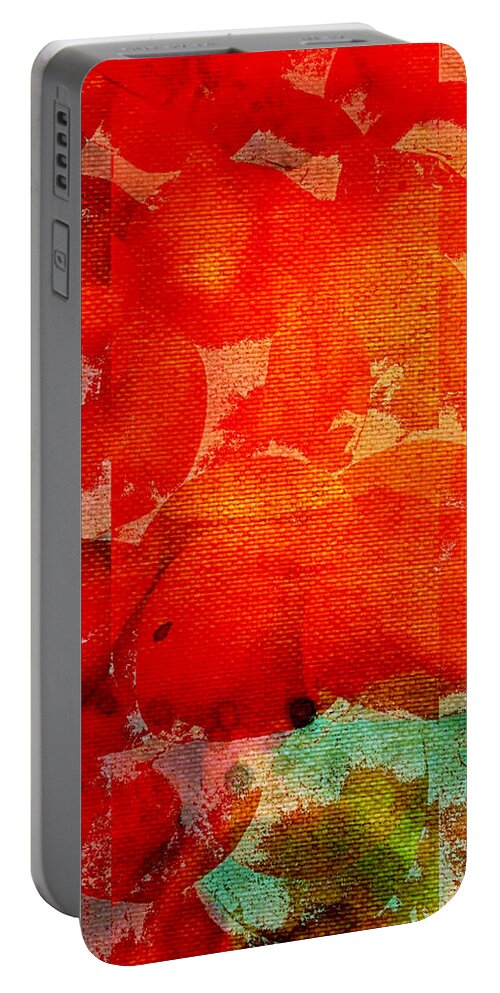 Abstract Portable Battery Charger featuring the mixed media Ole Bushel by Canessa Thomas