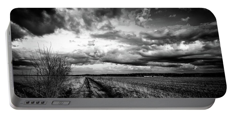 Road Portable Battery Charger featuring the photograph On The Road Again LRBW by Michael Damiani