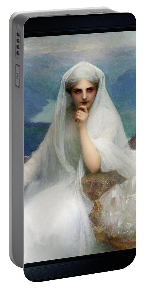 On The Summit Portable Battery Charger featuring the painting On the Summit by Pascal-Adolphe-Jean Dagnan-Bouveret Remastered Xzendor7 Classical Art Reproductions by Rolando Burbon