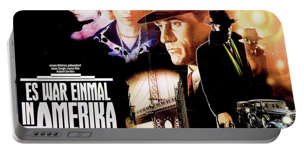 Once Portable Battery Charger featuring the mixed media ''Once Upon a Time in America'' French movie poster 1984 by Stars on Art