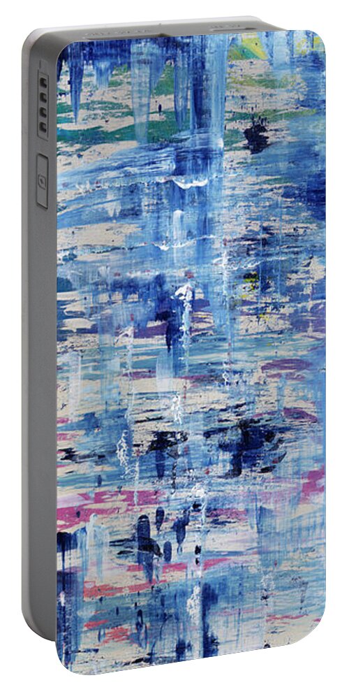 Abstract Portable Battery Charger featuring the painting Open Heart 14 by Angela Bushman