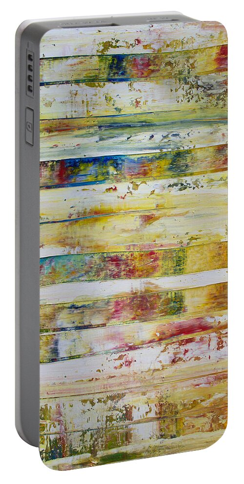 Derek Kaplan Portable Battery Charger featuring the painting Opt.4.20 'Drifting Away' by Derek Kaplan