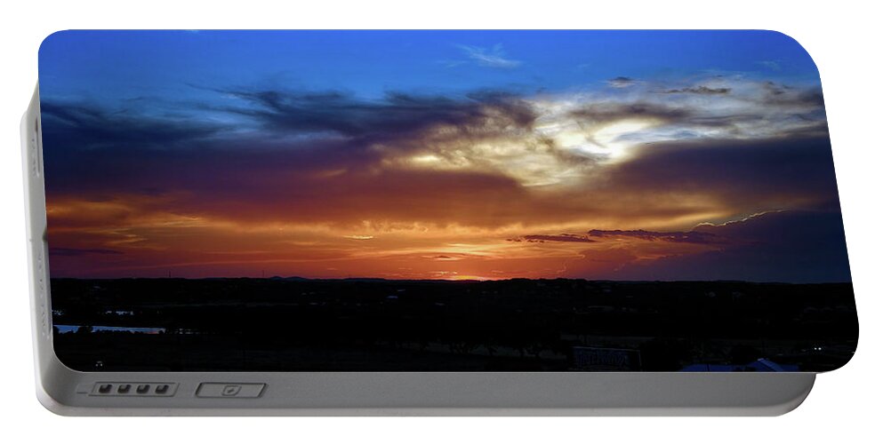 Orange Portable Battery Charger featuring the photograph Orange and Blue Sunset by George Taylor