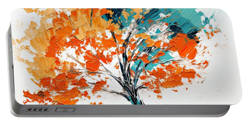 Turquoise Art Portable Battery Charger featuring the photograph Orange and Teal art by Lourry Legarde