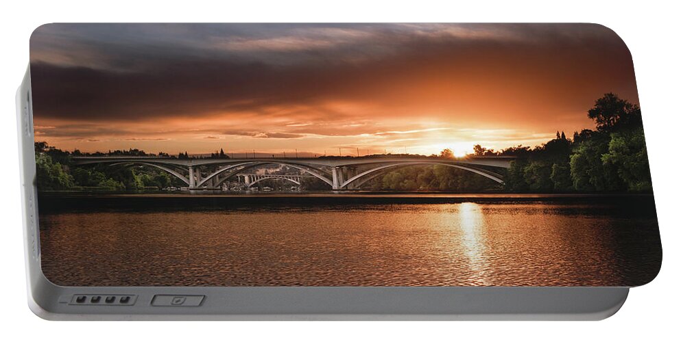 Sunrise Portable Battery Charger featuring the photograph Orange Delight by Gary Geddes